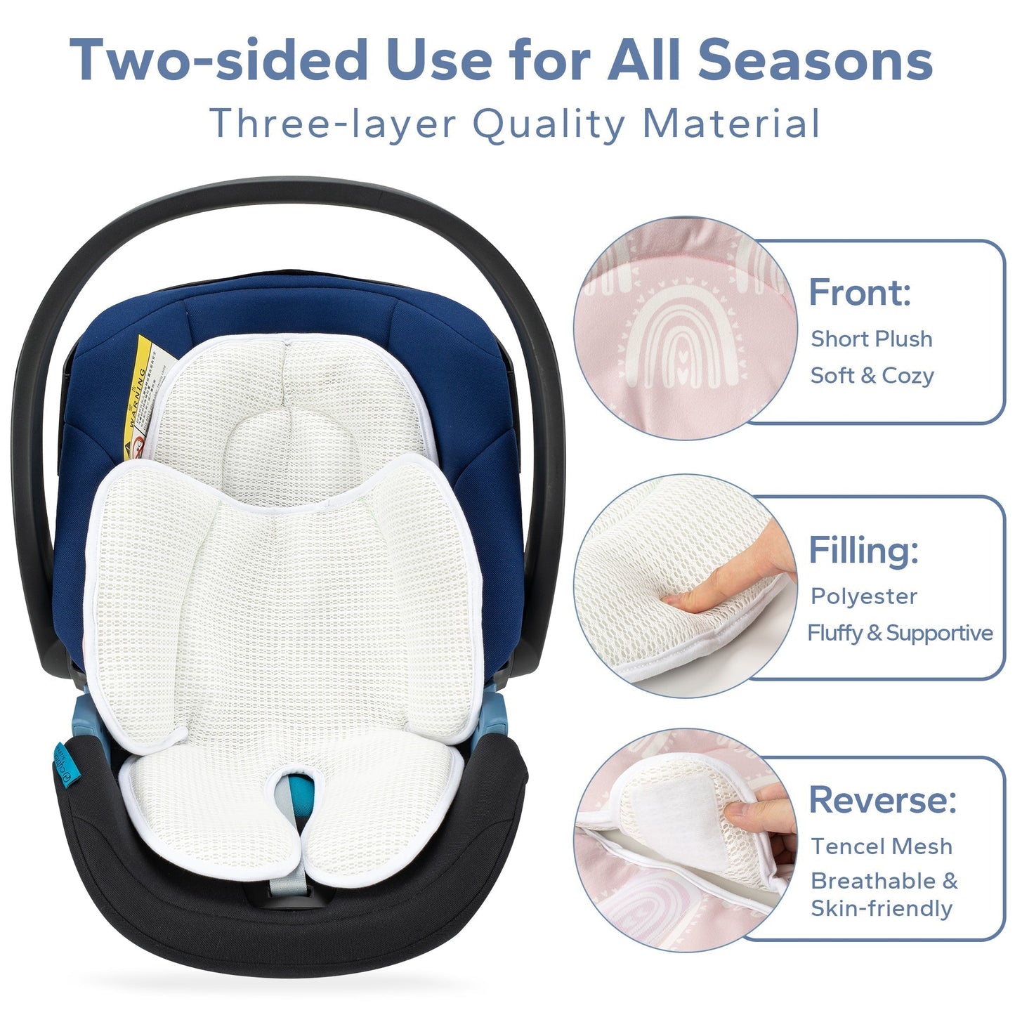 2-in-1 Detachable Baby Carseat Head & Body Support