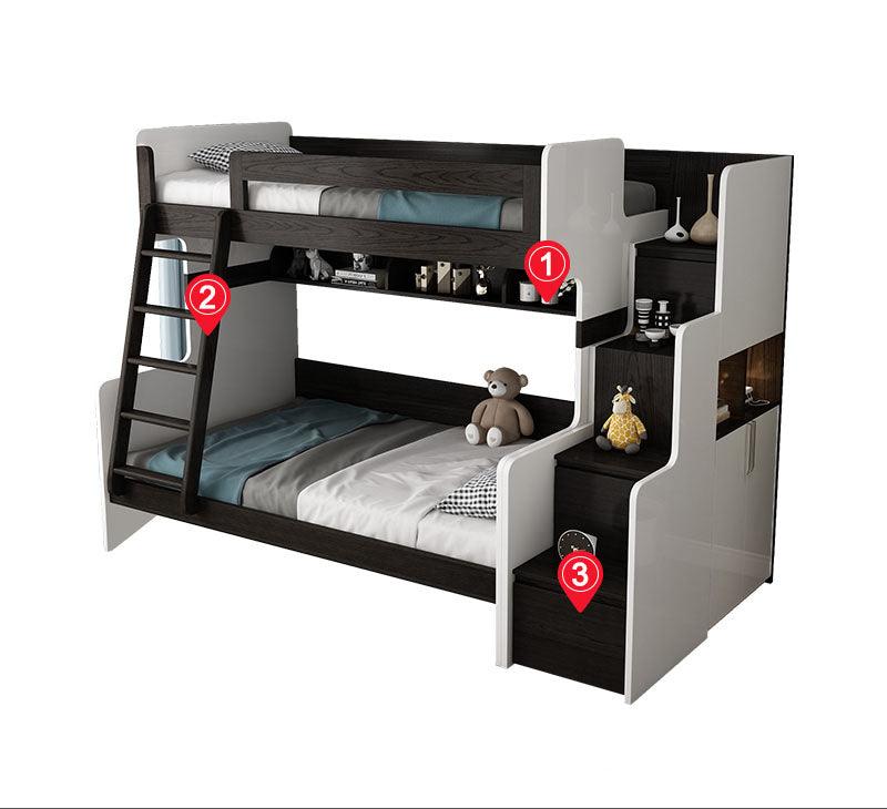 Baby Blush Modern Bunk Bed with Storage Options