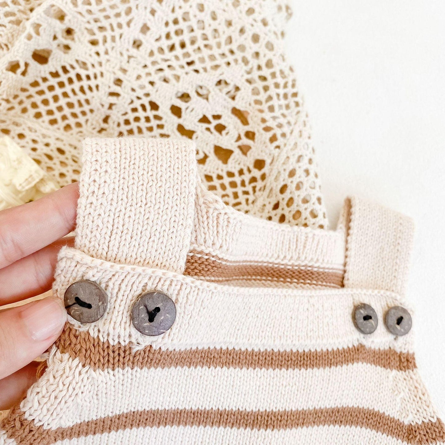 Knitted Wool Jumpsuit for Babies and Infants